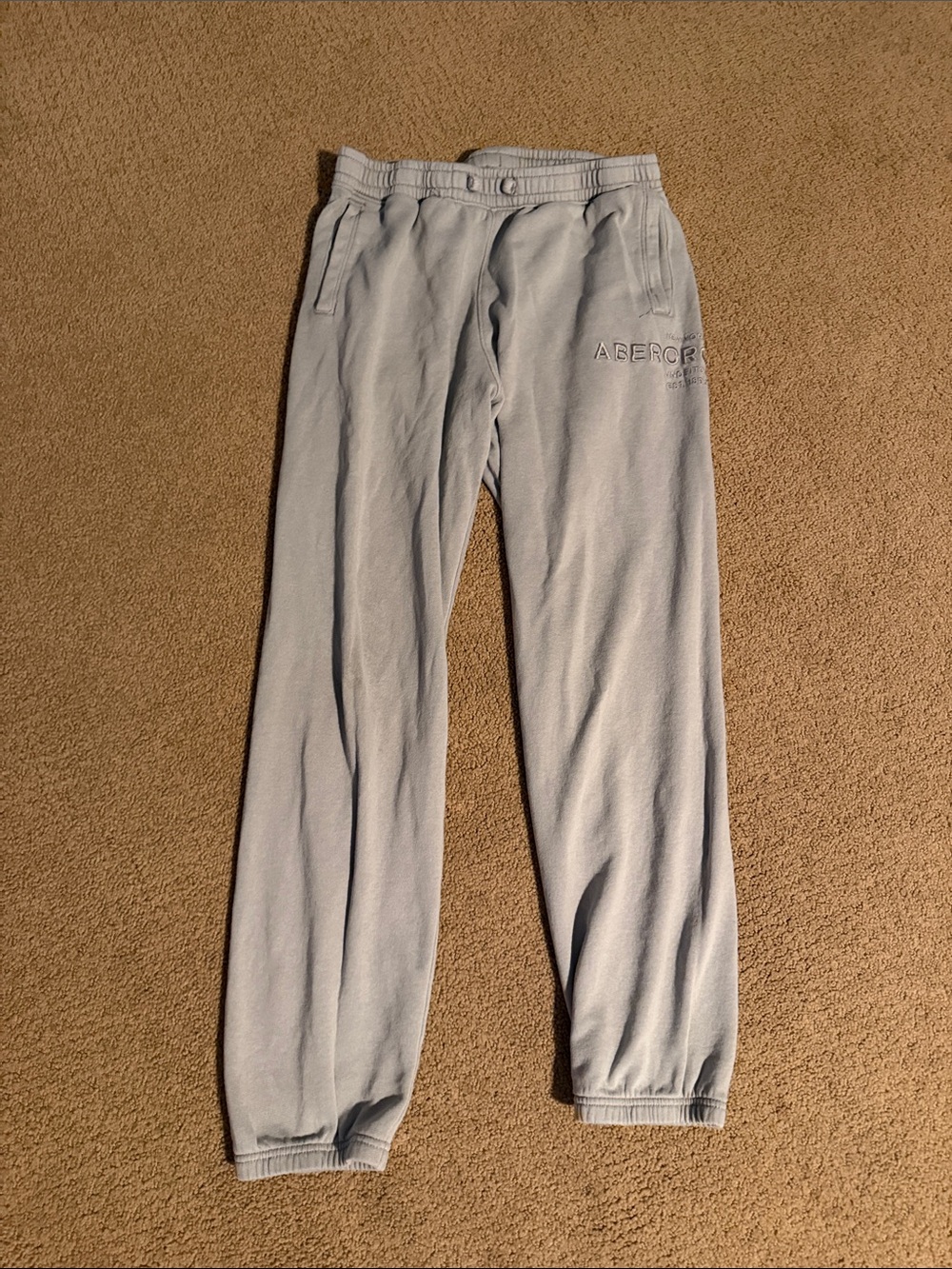 Abercrombie & Fitch Light Gray Men's Joggers - Casual Sweatpants
